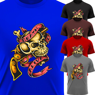#ad American Skeleton Skull Horror Men#x27;s T Shirt USA Humour Funny New Gift Tee S 3XL $17.49