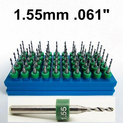 #ad 1.55mm .061quot; Drill Bits Solid Carbide FIFTY Pieces 1 8quot; Shanks $31.45