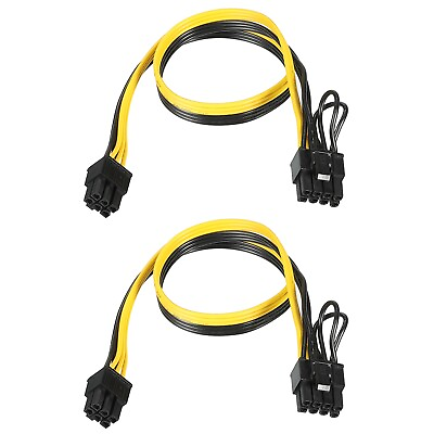 #ad PCIe Cable 6 Pin to 8 Pin 62 Male GPU Power Supply Cable 420mm 16.5quot;2pcs AU $17.47