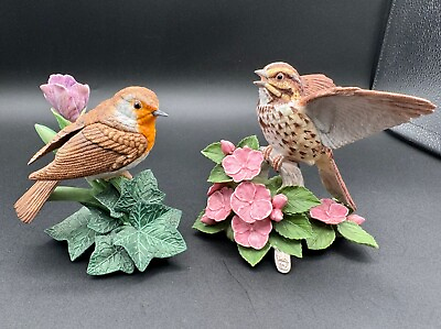 #ad Pair of LENOX Garden Birds Fine Porcelain Figurines: European Robinamp;Song Sparrow $129.00