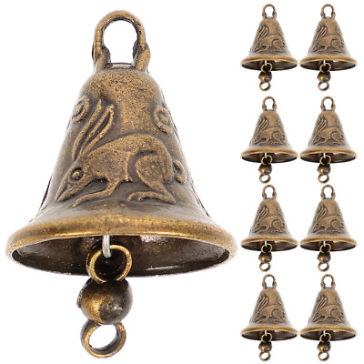 #ad 11pcs Bronze Bells Diy Craft Charms Metal Bell Brass Statue Small Bells $8.99
