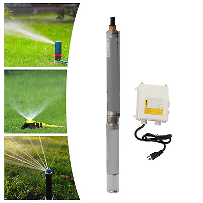 #ad 1HP 3inch Submersible Water Deep Well Pump 110V 60Hz Screw Pump Stainless Steel $215.00