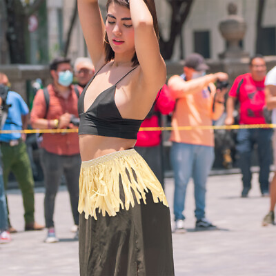#ad 5Pcs Straw Skirt Hula Grass Dance Hawaiian Costume Dress Tassel Luau Set $9.45