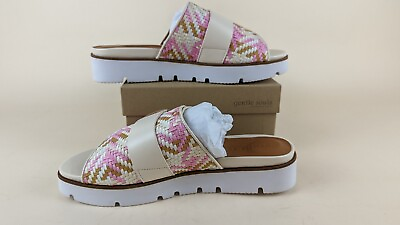 #ad Gentle Souls Lavern Strap Slides Platform Sandals Womens 10M Pink Shoes $189 NWB $89.00