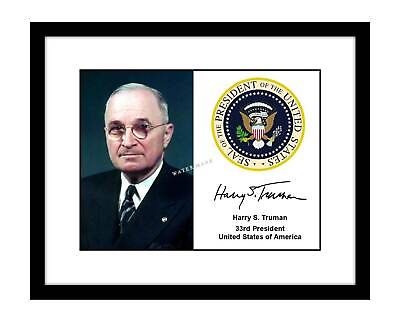 #ad Harry S Truman 8x10 Signed photo print US president seal autographed WWII $11.99