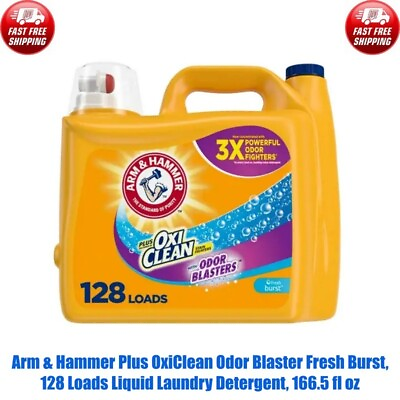 #ad 166.5 fl oz. Arm amp; Hammer Plus OxiClean Odor Blaster Fresh Burst 128 Load $12.27