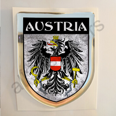 #ad Austria Sticker Coat of Arms Resin Domed Stickers Flag Grunge 3D Adhesive Car GBP 5.15