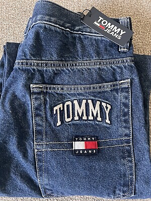 #ad Tommy Hilfiger Baggy Jeans Men 34x32 Blue Wide Leg Hip Hop Skater NEW $99.50 $54.99