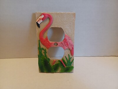 #ad 3D Flamingo Tropical Beach 2 plug Plate Cover Used $8.00