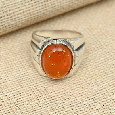 #ad Baltic Amber Gemstone Sterling Silver Gemstone Ring All Ring Size Available $13.99