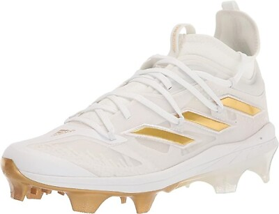 #ad adidas Men#x27;s Adizero Afterburner 9 NWV TPU Baseball Shoe White Gold Size 8 $69.59