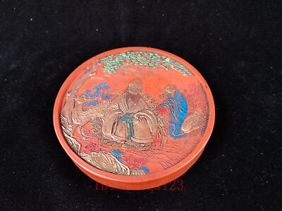 #ad Wonderful Collection Ancient China Cinnabar ink Stone Carving God of Longevity $125.00