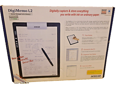 #ad ACECAD Portable DigiMemo L2 Digital Notepad With Memory Windows Mac Ready MINT $99.00