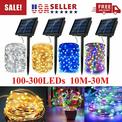 #ad Solar LED powered Fairy String Rope strip Lights Waterproof Outdoor Garden Patio $9.82