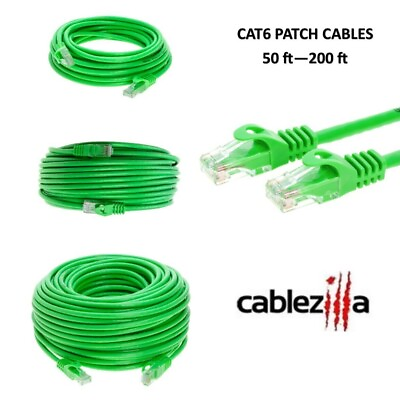 #ad Cat6 Green Patch Cord Network Cable Ethernet LAN RJ45 UTP 50FT 200FT Multi LOT $784.49