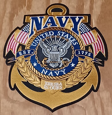 #ad US NAVY CUSTOM 11 by 9.25 inch Back Patch $24.50