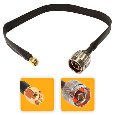 #ad RP SMA male to N Male 1 pack flat window coaxial extension pigtail 45cm $11.97