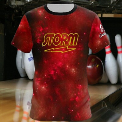 #ad Customized Storm Tour Ruby Red Pattern Bowling T Shirt – Perfect Gift S 5XL $22.99