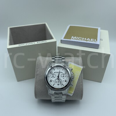 #ad Michael Kors MK5165 Blair Silver 39mm Chronograph Stainless Steel Women#x27;s Watch $98.00