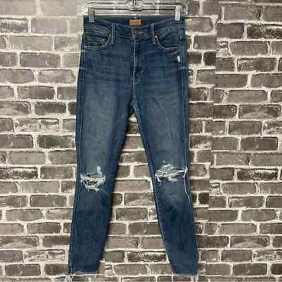 #ad Mother the vamp fray skinny jeans crazy like a fox distressed raw hem SIZE 26 $78.99