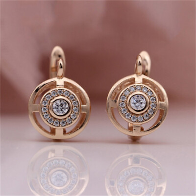 #ad Fashion 925 Silver FilledRose Gold Hoop Earring Women Cubic Zircon Jewelry Gift C $3.19