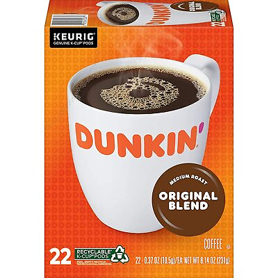 #ad Dunkin#x27; Donuts Original Blend Coffee 22 to 132 Count Keurig K cup Pick Any Size $24.89