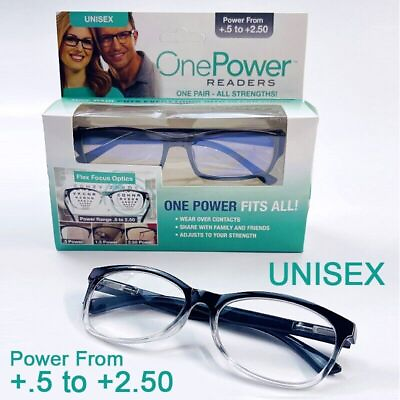 #ad #ad One Power Reading Glasses Readers Flex Focus Presbyopi Adjustable 0.5 2.5 Unisex $8.99