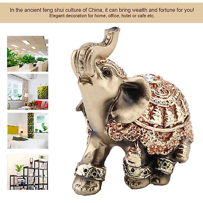 #ad Lucky Golden Elephant Statue ETZ $16.14