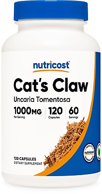 #ad Nutricost Cat#x27;s Claw Capsules 1000mg 120 Capsules Non GMO and Gluten Free $12.99