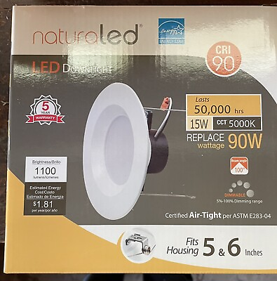 #ad LED downlight CRI 90 Retrofit 5 and 6 inch housing upto 50K hrsDimmable $5.00