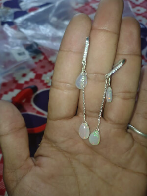 #ad AAA Natural Ethiopian Opal Gemstone Earring 925 Sterling Silver Earring Jewelry $41.37