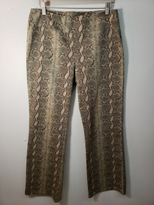 #ad DKNY Jeans Snake Print Size 10 Straight Leg Side Zip Hidden Back Pockets $14.00