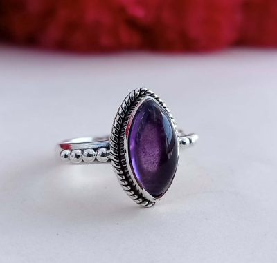 #ad Amethyst Ring 925 Sterling Silver Ring Handmade Ring Amazing Stone All Size MO57 $13.26