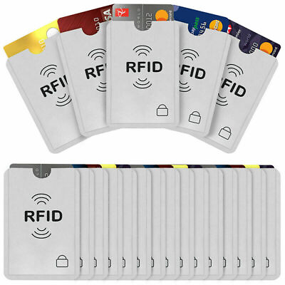 #ad 10PCS Anti RFID Blocking Card Sleeve Secure Credit Debit Card Holder ID Wallet $3.99