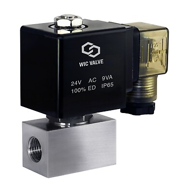 #ad 1 4quot; Inch High Pressure Stainless 2610 PSI Solenoid Valve NC 24V AC $94.99