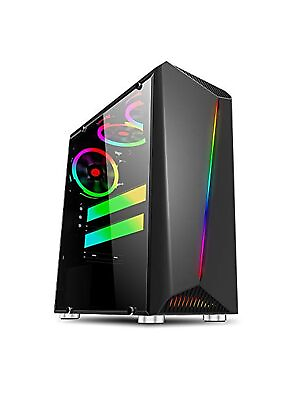 #ad Bgears b Vigor RGB Mid Tower with Front RGB Light and Side Tempered Glass BG... $70.36