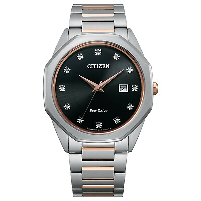 #ad Citizen Eco Drive Corso Men#x27;s Diamond Accent Date Display Watch 41MM BM7496 56G $161.99