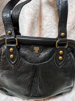 #ad Anna Sui Leather Shoulder Bag Tote Bag Black Used from Japan $142.00
