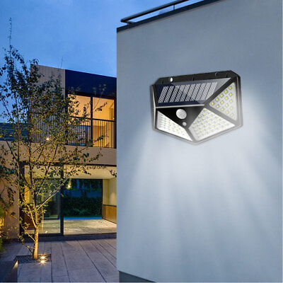 #ad #ad 100 LED Solar Power Light PIR Motion Sensor Security Outdoor Garden Wall Lamp US $6.88