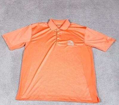 #ad Nike Golf Polo Shirt Mens Medium Orange Fit Dry Outdoor Casual Mesa Country Club $24.99