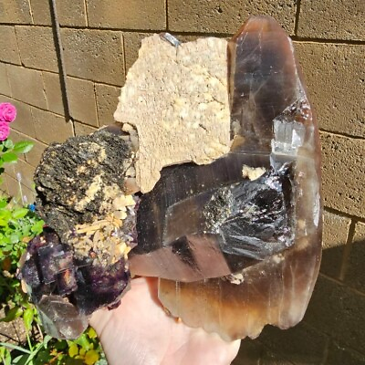 #ad 3lbs 14oz Purple Fluorite Smoky Quartz Black Sphalerite All Natural Mineral Rare $2000.00