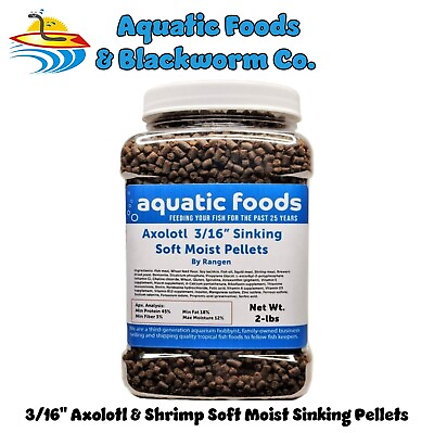 #ad Axolotl 3 16quot; Soft Moist Sinking Pellets for Shrimp Snails Bottom Fish. JAR $28.99