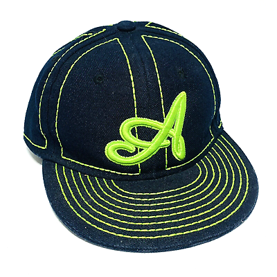 #ad BASEBALL CAP LETTER A PERSONALIZED Initial Neon green Flatfitted 34cm kids teens $14.99