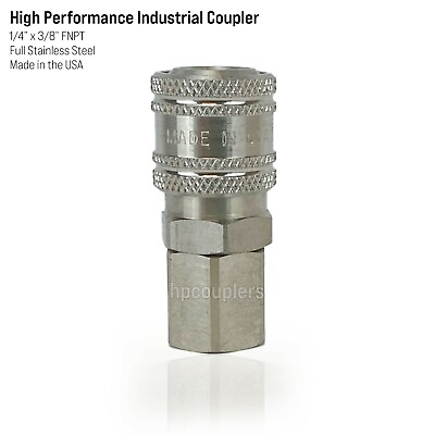 #ad High Performance Air Hose Fittings 1 4quot; x 3 8quot; Stainless Steel Quick Coupler $61.89