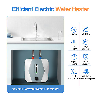 #ad 110V 1500W Electric Instant Hot Water Heater Below Sink Mini Small Water Tank 8L $63.65