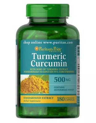 #ad Puritan#x27;s Pride Turmeric Curcumin 500 mg Contains Antioxidants 180 Capsules $19.00