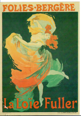 #ad quot;Folies Bergere La Loie Fullerquot; By Jules Cheret Unposted Reprint Postcard 1983 $3.95