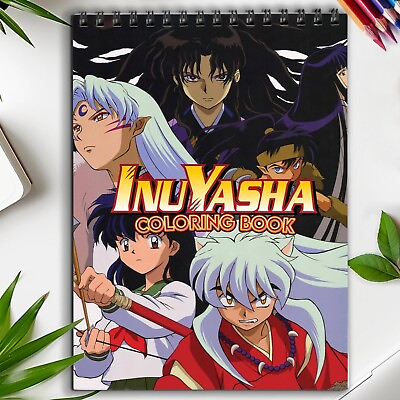 #ad Inuyasha Spiral Bound Coloring Book Epic Inuyasha Adventures for Anime Fans $16.99