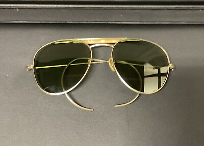 #ad Vintage WW2 Aviator Sunglasses P 1 10 12K quot;Original Military Pre Ray Banquot; $195.00