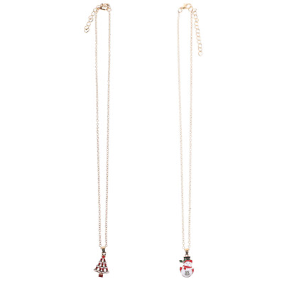 #ad 2 Pcs Necklace Pendant Christmas Jewelry Gift Rhinestone Set $7.88